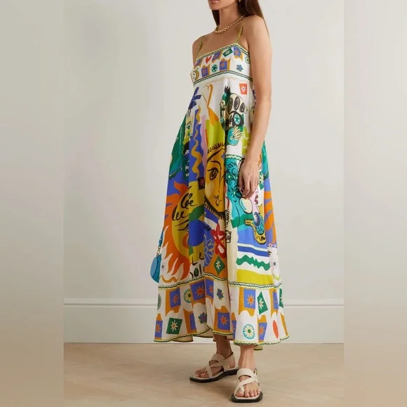 Alemais Linen Dress Size 4 NWOT